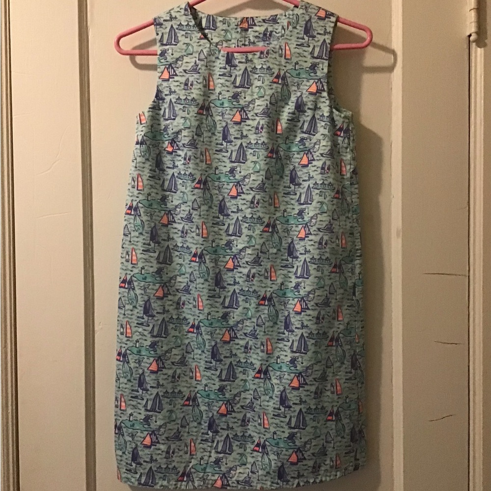 Vineyard Vines Kids Dress - Blue and Pink Sailboat Print